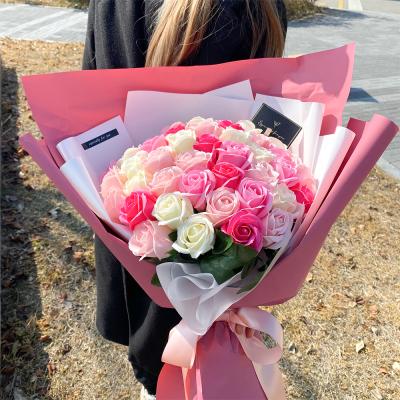비누카네이션 이플린 50송이 장미 비누꽃 대형꽃다발, 핑크혼합