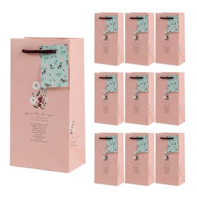 선물포장 러블리 슬림 쇼핑백 10p, 핑크