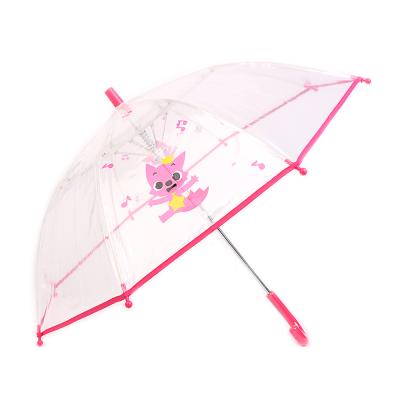유아우산 핑크퐁 음표패턴 POE 유아동 우산 살길이 47CM 투명 자동 여아 우산