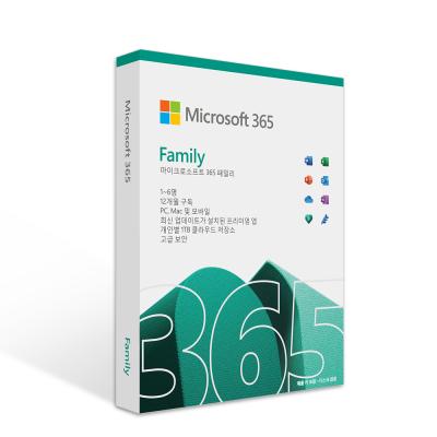 한컴오피스 마이크로소프트 오피스 M365 Family FPP 패밀리 PKC, 6GQ-01589